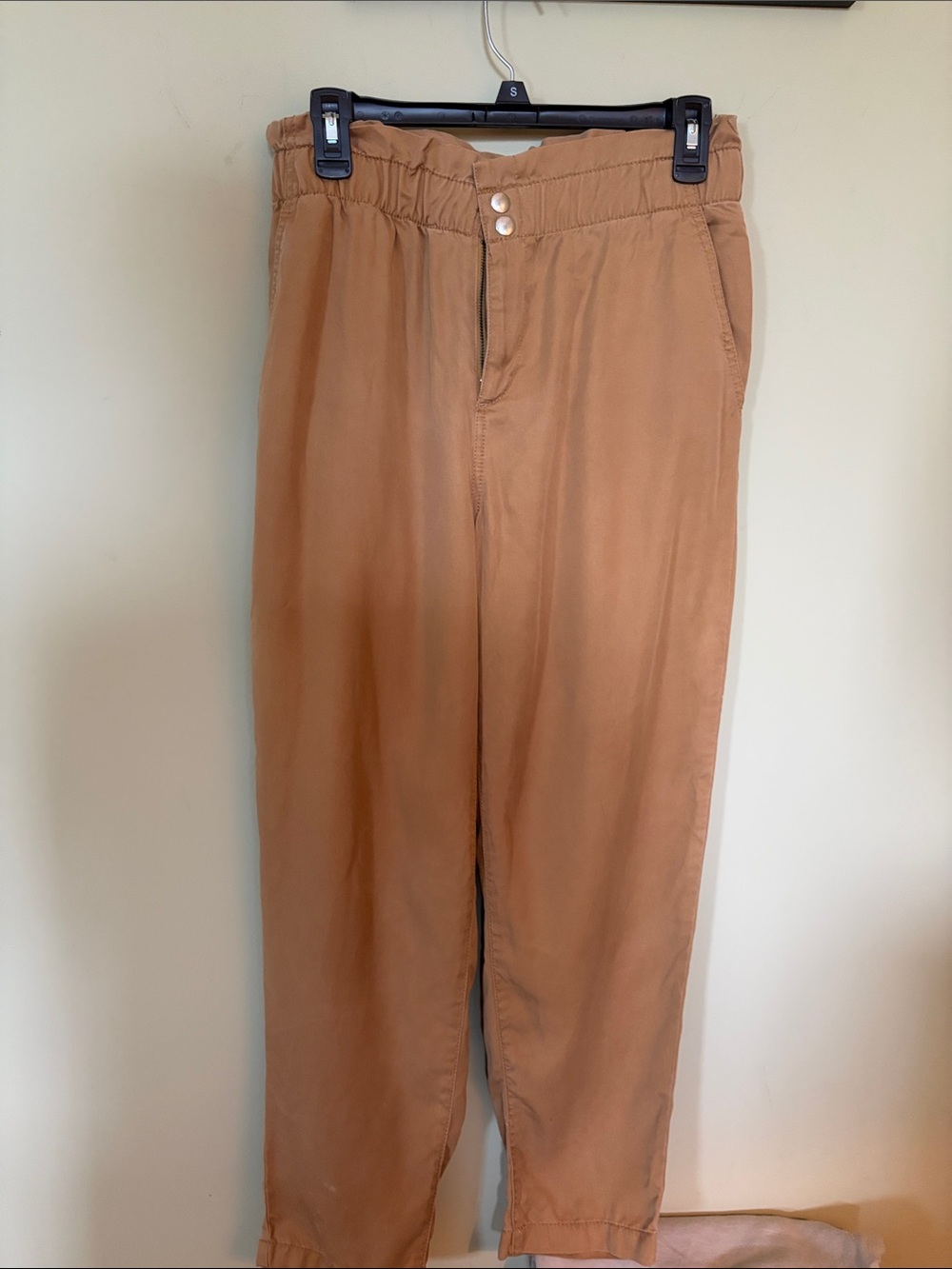 LOFT Tan paper bag Elastic-Waist Chinos